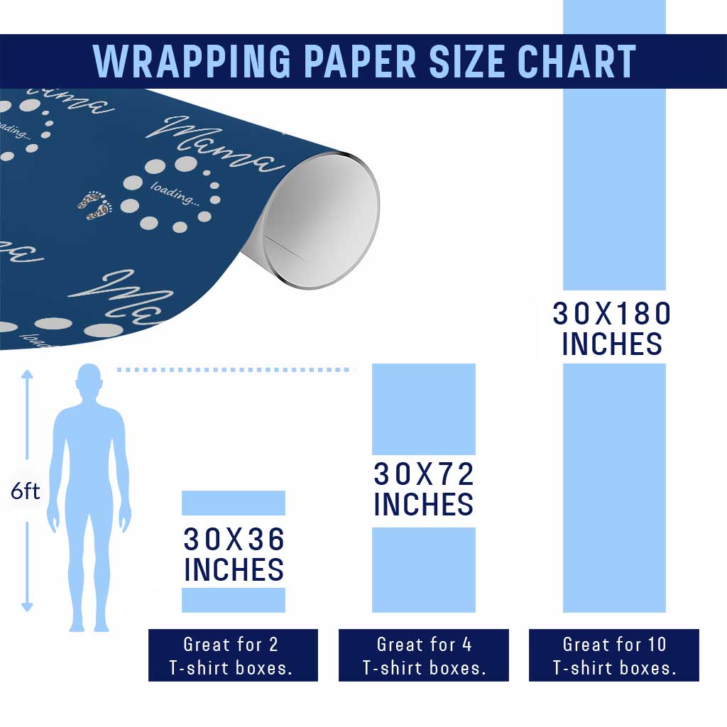 Mama Loading 2026 Wrapping Paper Roll Pregnancy Announcement Mothers Day