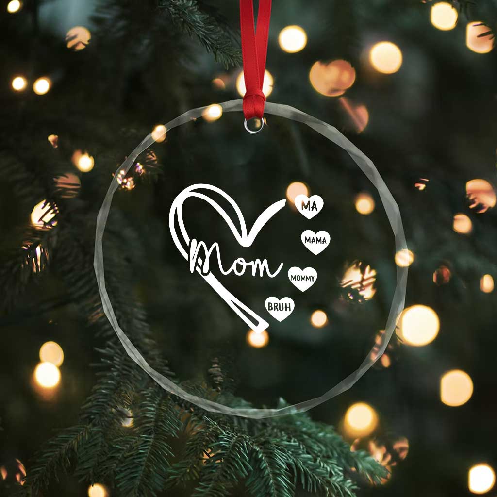 Mama Mommy Mom Bruh Crystal Glass Ornament Mothers Day Humor Gift