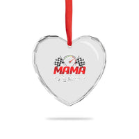 Mama Pit Crew Heart Crystal Glass Ornament Racing Family Matching Mothers Day