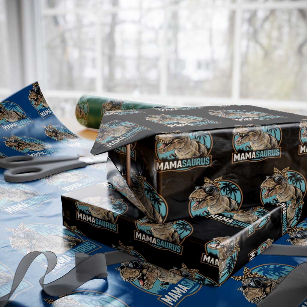 Mamasaurus Funny Dinosaur Mama Wrapping Paper Roll Mothers Day Family Matching