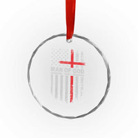 Man of God Husband Dad Protector Crystal Glass Ornament Christian Dad Fathers Day