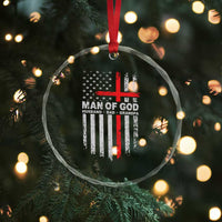 Man of God Husband Dad Protector Crystal Glass Ornament Christian Dad Fathers Day