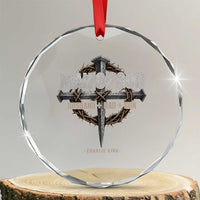 Man Of God Husband Dad Son Charlie Kirk Crystal Glass Ornament Vintage Christian Cross