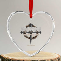 Man Of God Husband Dad Son Charlie Kirk Heart Crystal Glass Ornament Vintage Christian Cross