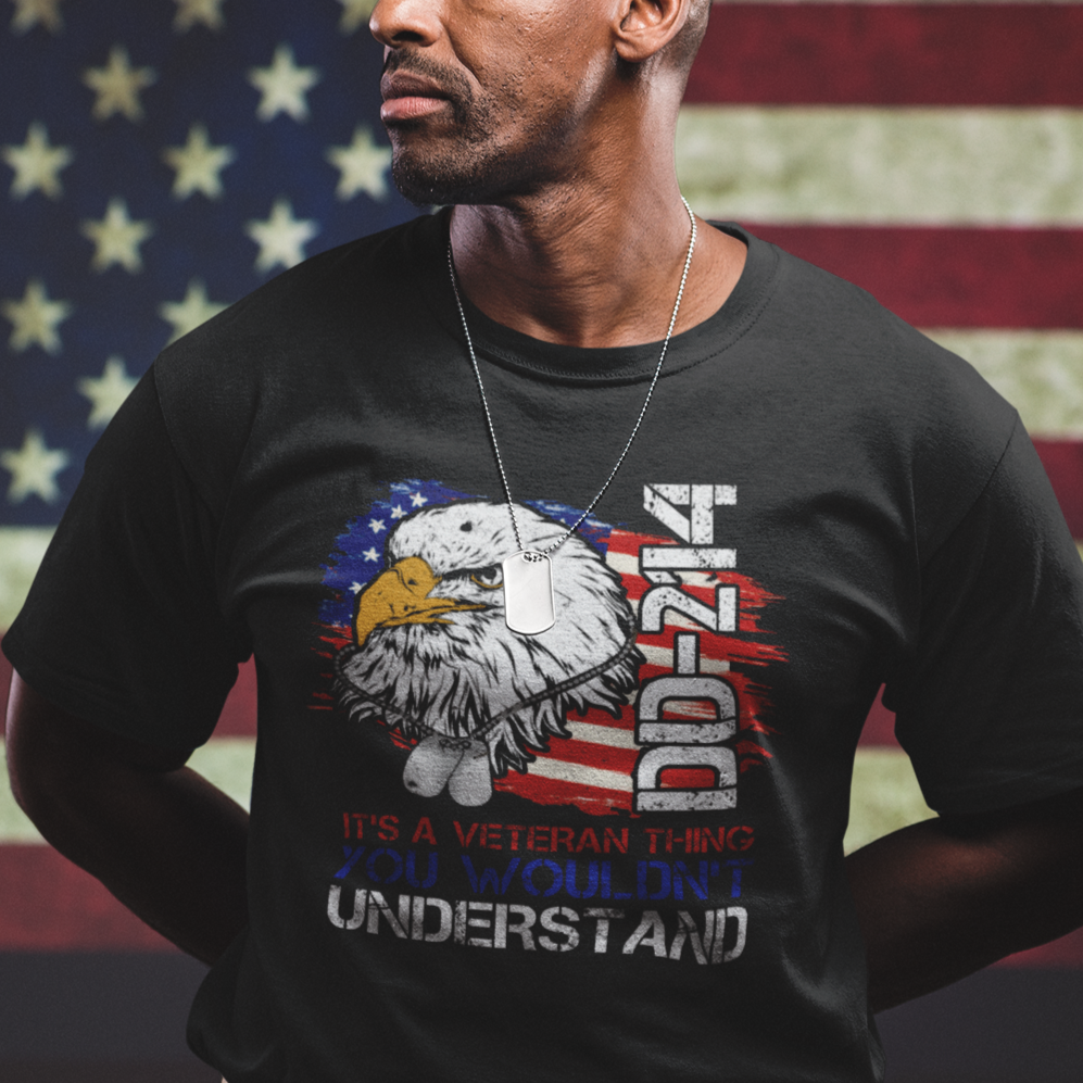 American Veteran T Shirt It's A Veteran Thing You Wouldn't Understand US Eagle DD-214 - Wonder Print Shop