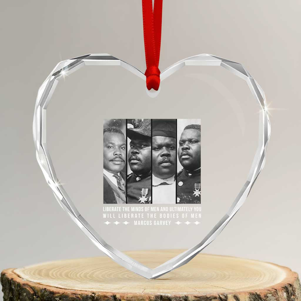 Marcus Garve Quote Heart Crystal Glass Ornament Liberate The Minds Of Men