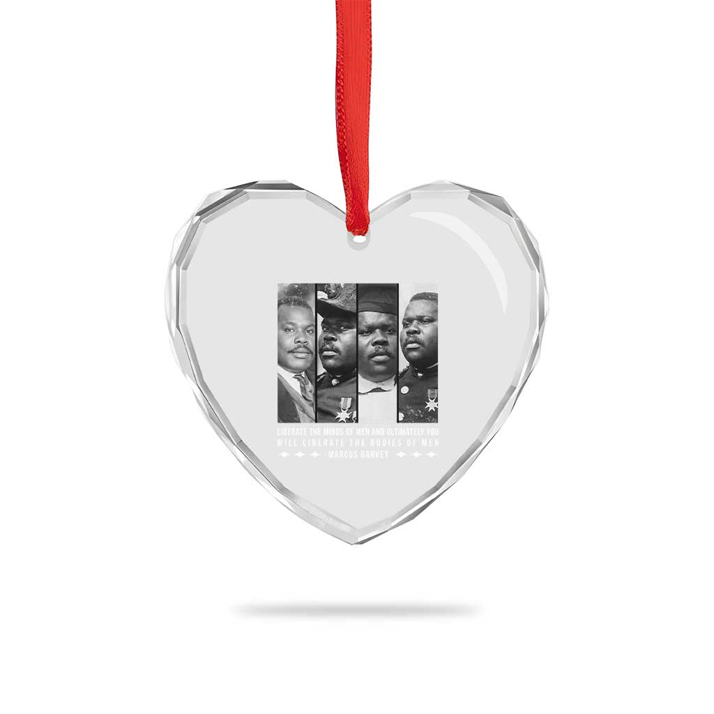 Marcus Garve Quote Heart Crystal Glass Ornament Liberate The Minds Of Men