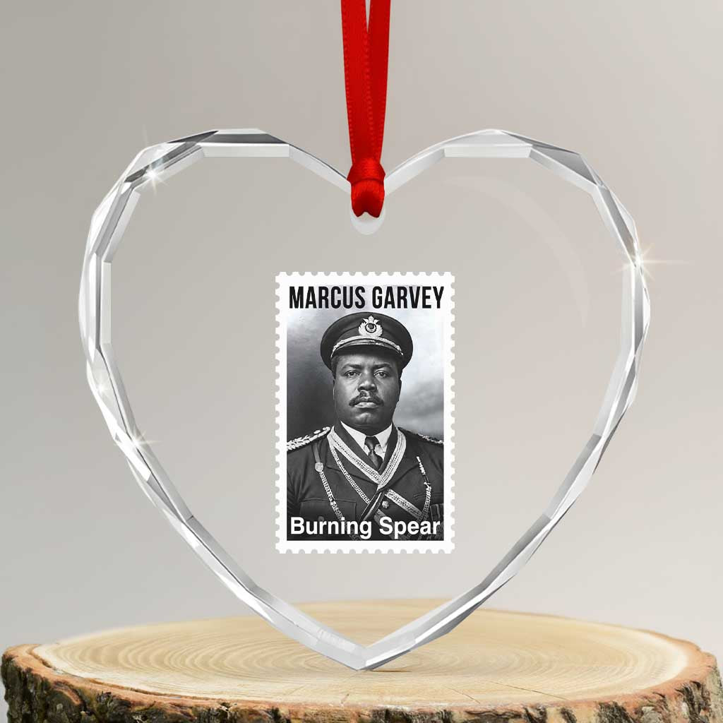 Marcus Garvey Heart Crystal Glass Ornament Jamaican National Hero Legacy Gift