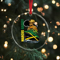 Marcus Garvey Jamaica Pride Crystal Glass Ornament One God One Aim One Destiny