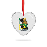 Marcus Garvey Jamaica Pride Heart Crystal Glass Ornament One God One Aim One Destiny