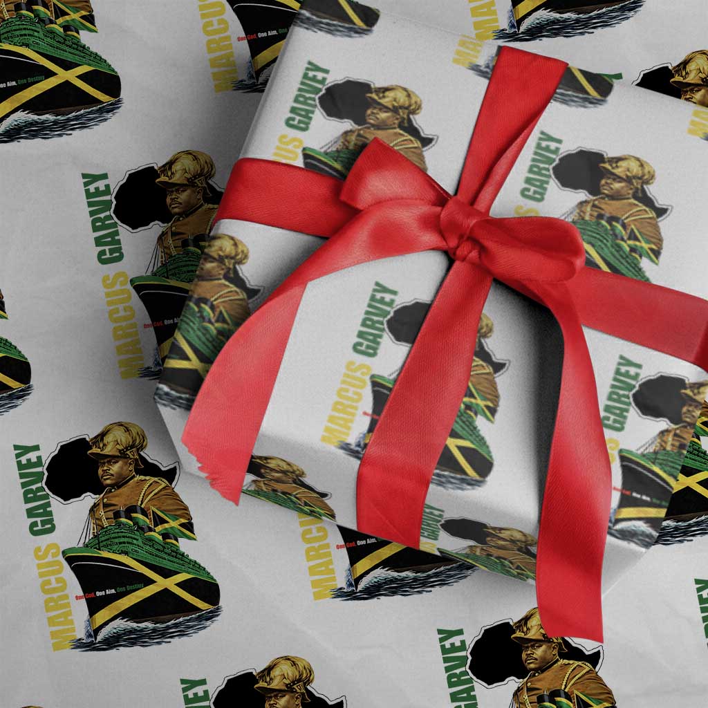 Marcus Garvey Jamaica Pride Wrapping Paper Roll One God One Aim One Destiny