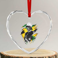 Marcus Garvey Jamaican National Hero Heart Crystal Glass Ornament African American Heritage