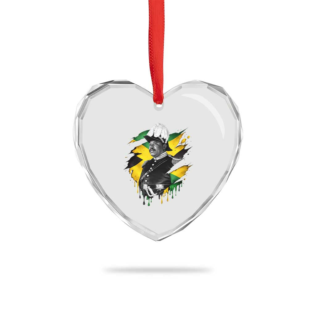 Marcus Garvey Jamaican National Hero Heart Crystal Glass Ornament African American Heritage