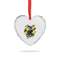 Marcus Garvey Jamaican National Hero Heart Crystal Glass Ornament African American Heritage