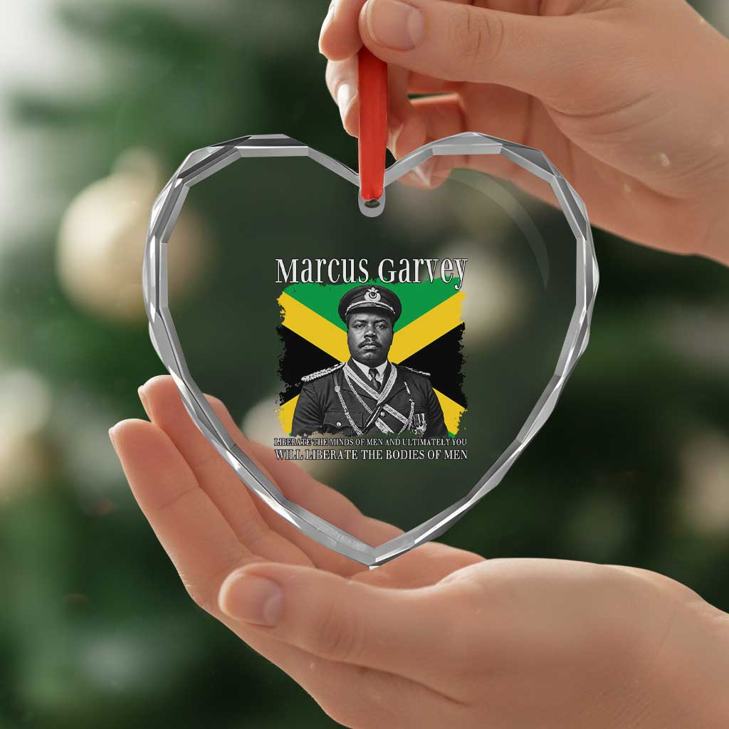 Marcus Garvey Liberation Quote Heart Crystal Glass Ornament Liberate The Minds Of Men