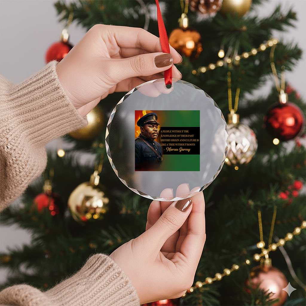 Marcus Garvey Pan African Flag Crystal Glass Ornament A People Without Knowledge Of Their Past Quote