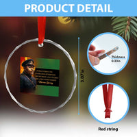 Marcus Garvey Pan African Flag Crystal Glass Ornament A People Without Knowledge Of Their Past Quote