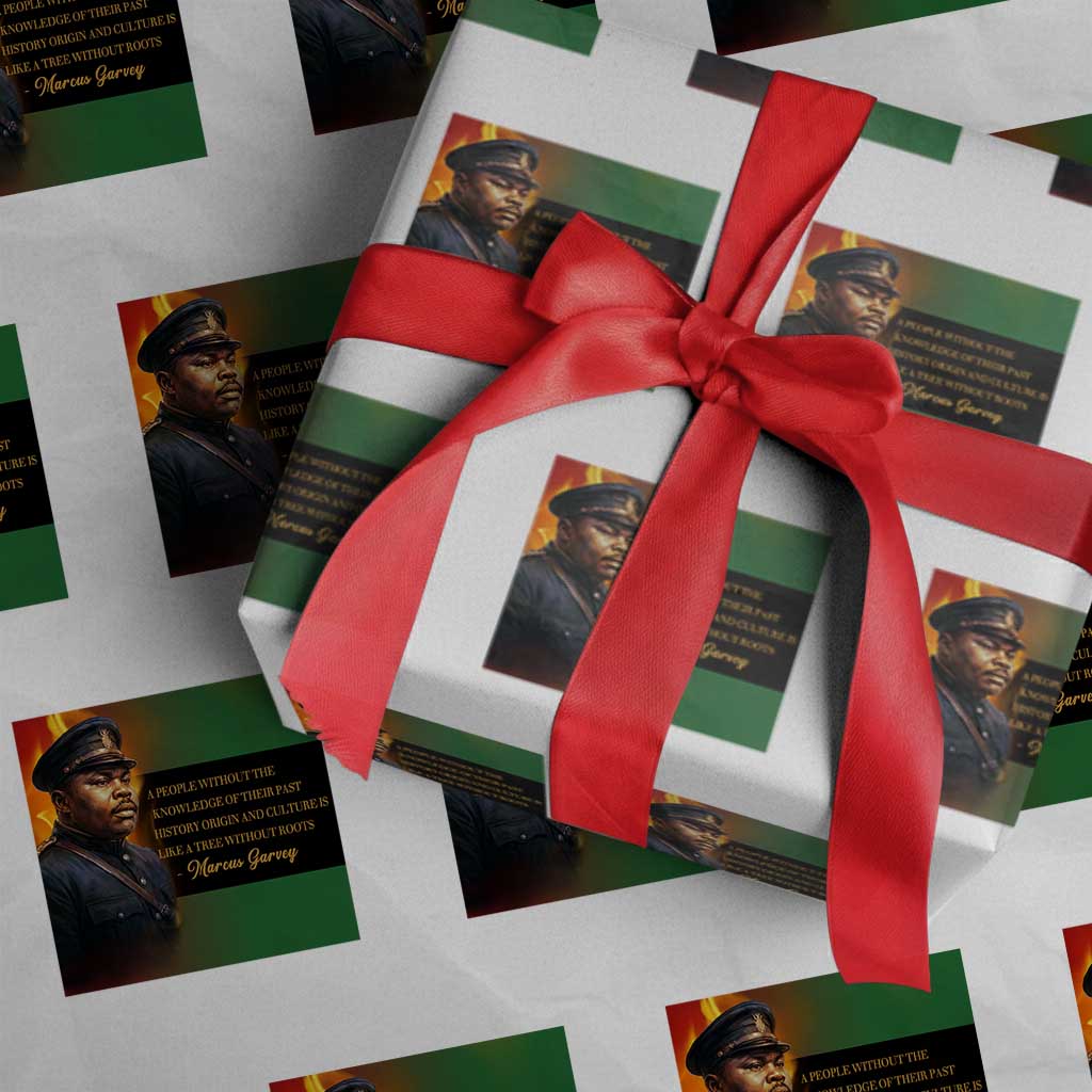 Marcus Garvey Pan African Flag Wrapping Paper Roll A People Without Knowledge Of Their Past Quote