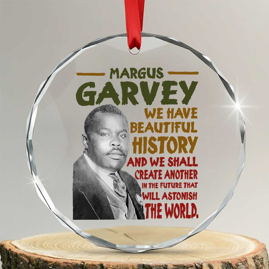 Marcus Garvey Quote Crystal Glass Ornament Black History Month - Wonder Print Shop