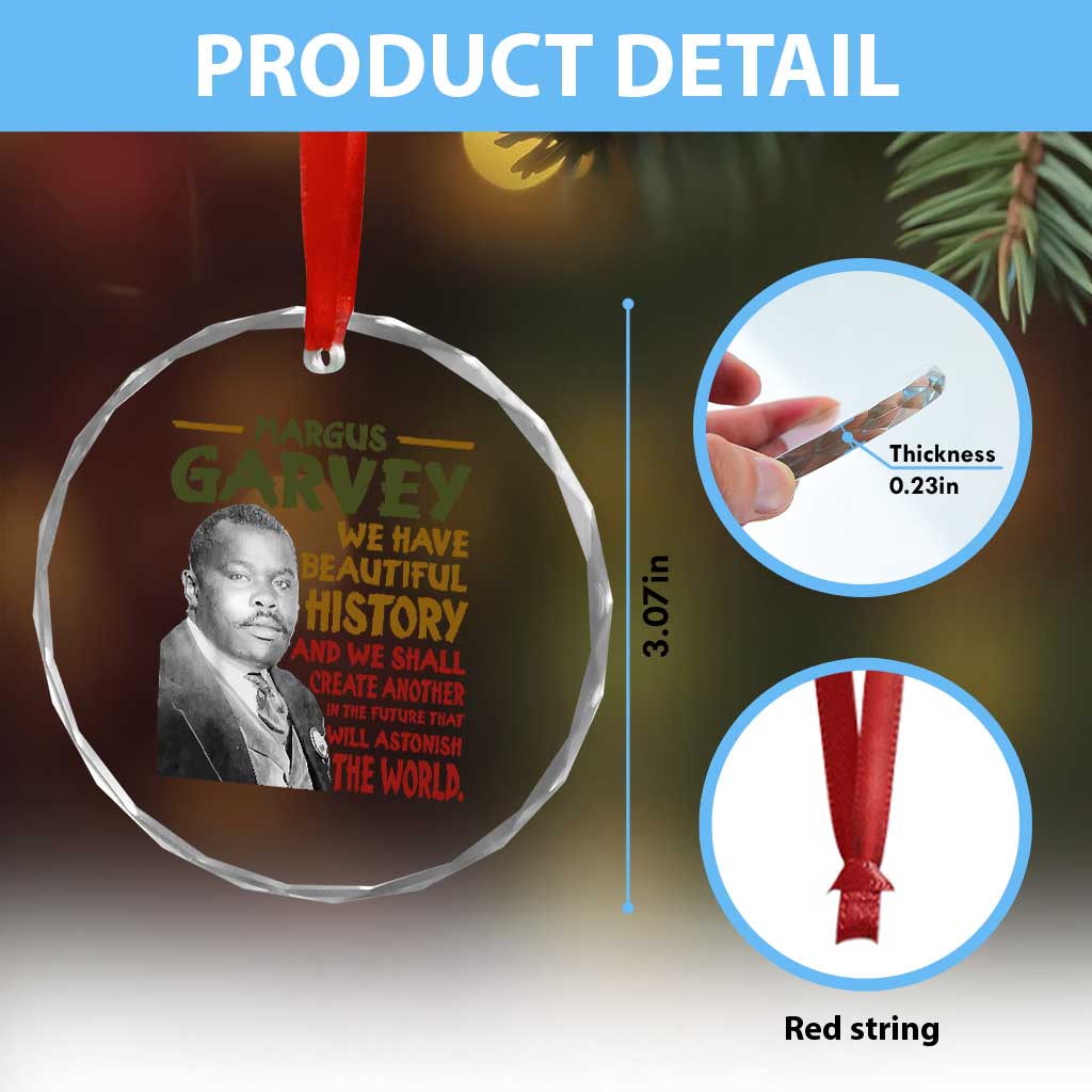 Marcus Garvey Quote Crystal Glass Ornament Black History Month TS10