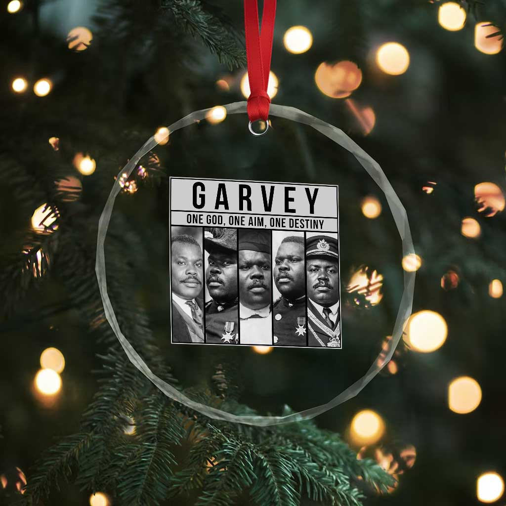 Marcus Garvey Quote Crystal Glass Ornament One God One Aim One Destiny