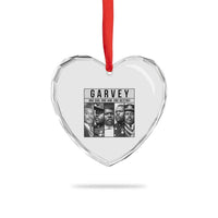 Marcus Garvey Quote Heart Crystal Glass Ornament One God One Aim One Destiny