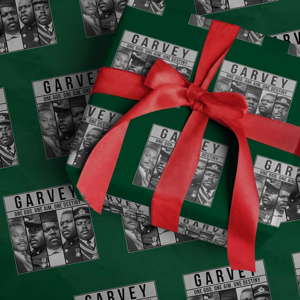 Marcus Garvey Quote Wrapping Paper Roll One God One Aim One Destiny