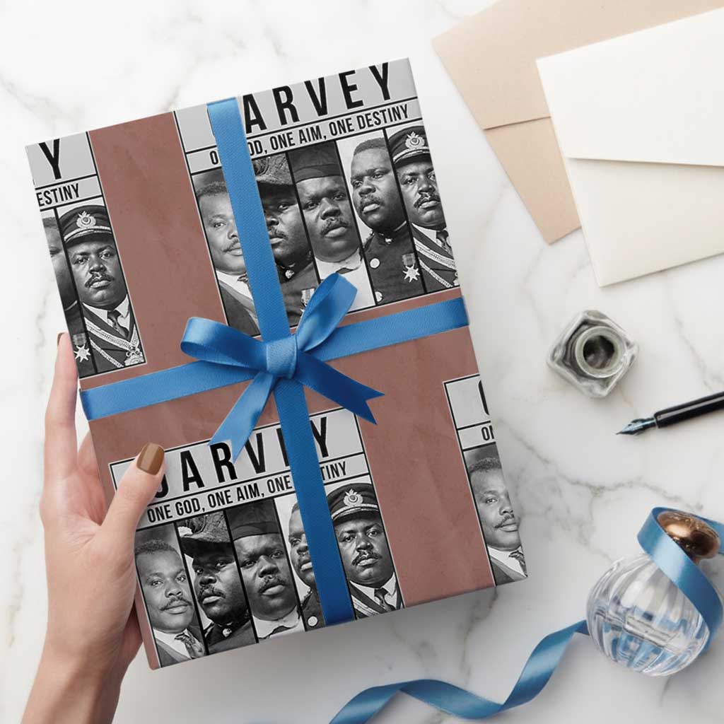Marcus Garvey Quote Wrapping Paper Roll One God One Aim One Destiny