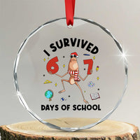 Marcus The Worm 67 Days of School Crystal Glass Ornament I Survived Funny Six Seven Meme Christmas Vibe - Wonder Print Shop