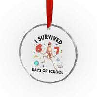 Marcus The Worm 67 Days of School Crystal Glass Ornament I Survived Funny Six Seven Meme Christmas Vibe - Wonder Print Shop