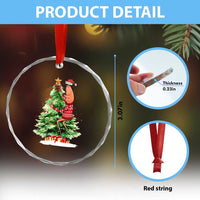 Marcus The Worm Christmas Crystal Glass Ornament Funny Brain Rot Meme - Wonder Print Shop