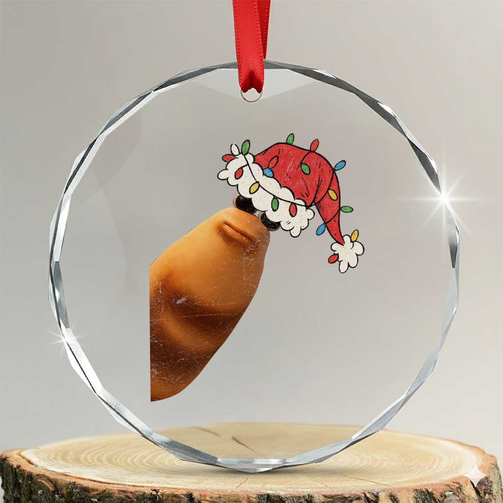 Marcus The Worm Christmas Crystal Glass Ornament Funny Internet Brainrot Meme - Wonder Print Shop