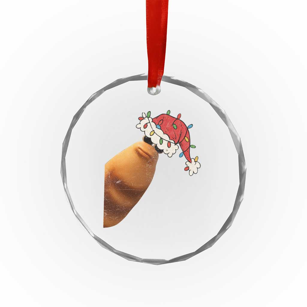 Marcus The Worm Christmas Crystal Glass Ornament Funny Internet Brainrot Meme - Wonder Print Shop