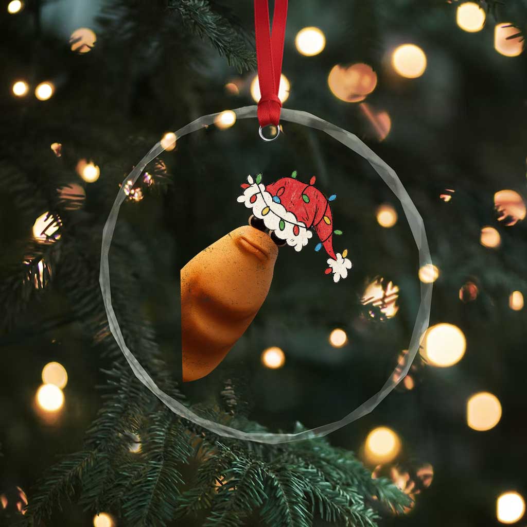Marcus The Worm Christmas Crystal Glass Ornament Funny Internet Brainrot Meme - Wonder Print Shop