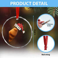 Marcus The Worm Christmas Crystal Glass Ornament Funny Internet Brainrot Meme - Wonder Print Shop