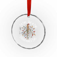 Marcus The Worm Christmas Crystal Glass Ornament I'm Fine Everything Is Fine School Counselor Mental Health - Wonder Print Shop