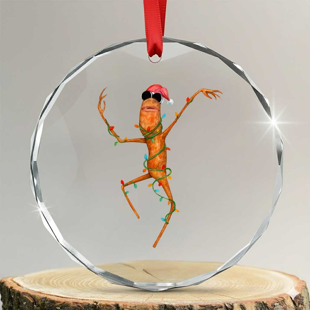 Marcus The Worm Christmas Crystal Glass Ornament Internet Weirdcore Brainrot Humor - Wonder Print Shop