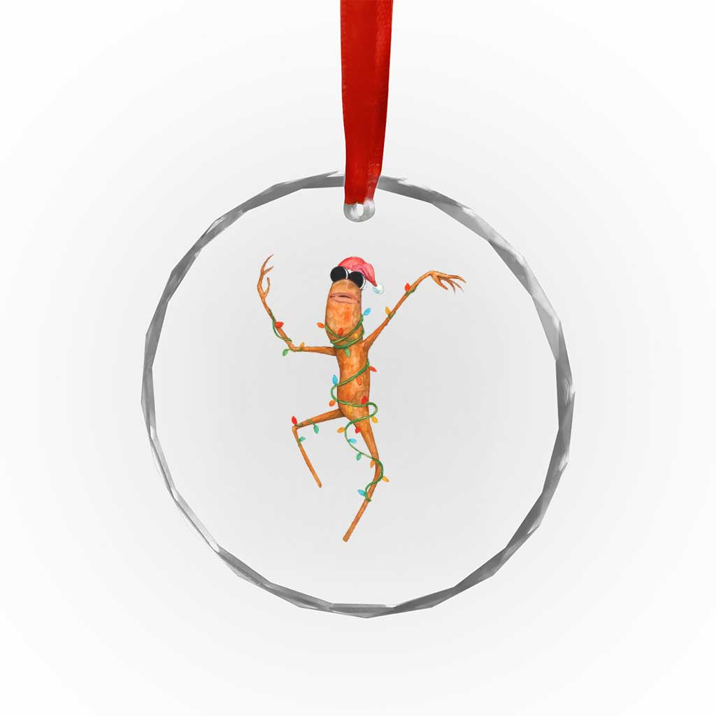 Marcus The Worm Christmas Crystal Glass Ornament Internet Weirdcore Brainrot Humor - Wonder Print Shop