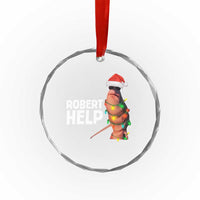 Marcus The Worm Christmas Crystal Glass Ornament Robert Help Internet Weirdcore Brainrot Humor - Wonder Print Shop