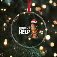 Marcus The Worm Christmas Crystal Glass Ornament Robert Help Internet Weirdcore Brainrot Humor - Wonder Print Shop