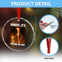 Marcus The Worm Christmas Crystal Glass Ornament Robert Its Pissing Me Off Xmas Meme - Wonder Print Shop