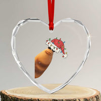 Marcus The Worm Christmas Heart Crystal Glass Ornament Funny Internet Brainrot Meme - Wonder Print Shop
