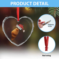 Marcus The Worm Christmas Heart Crystal Glass Ornament Funny Internet Brainrot Meme - Wonder Print Shop
