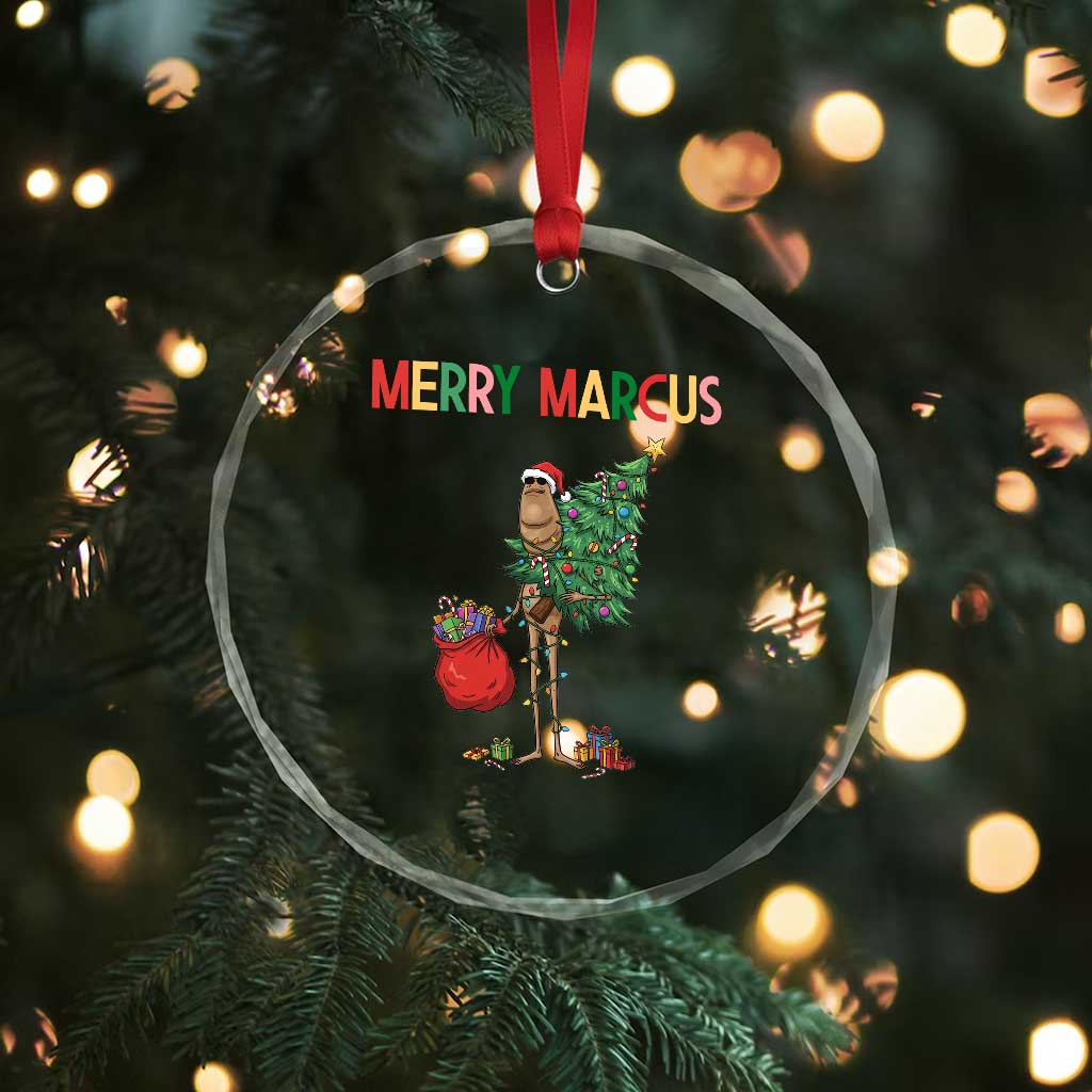 Marcus The Worm Christmas Meme Crystal Glass Ornament - Wonder Print Shop
