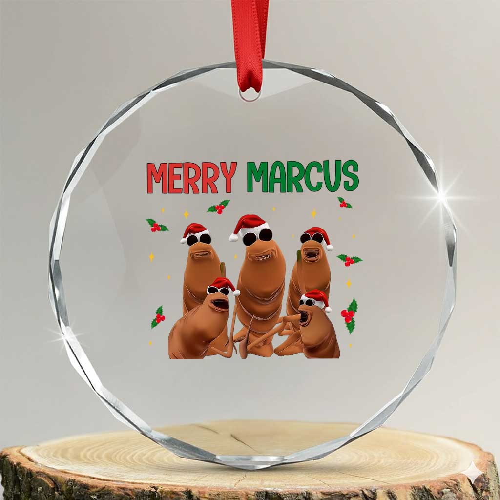 Marcus The Worm Christmas Meme Crystal Glass Ornament Funny Brain Rot Gen Z Xmas - Wonder Print Shop