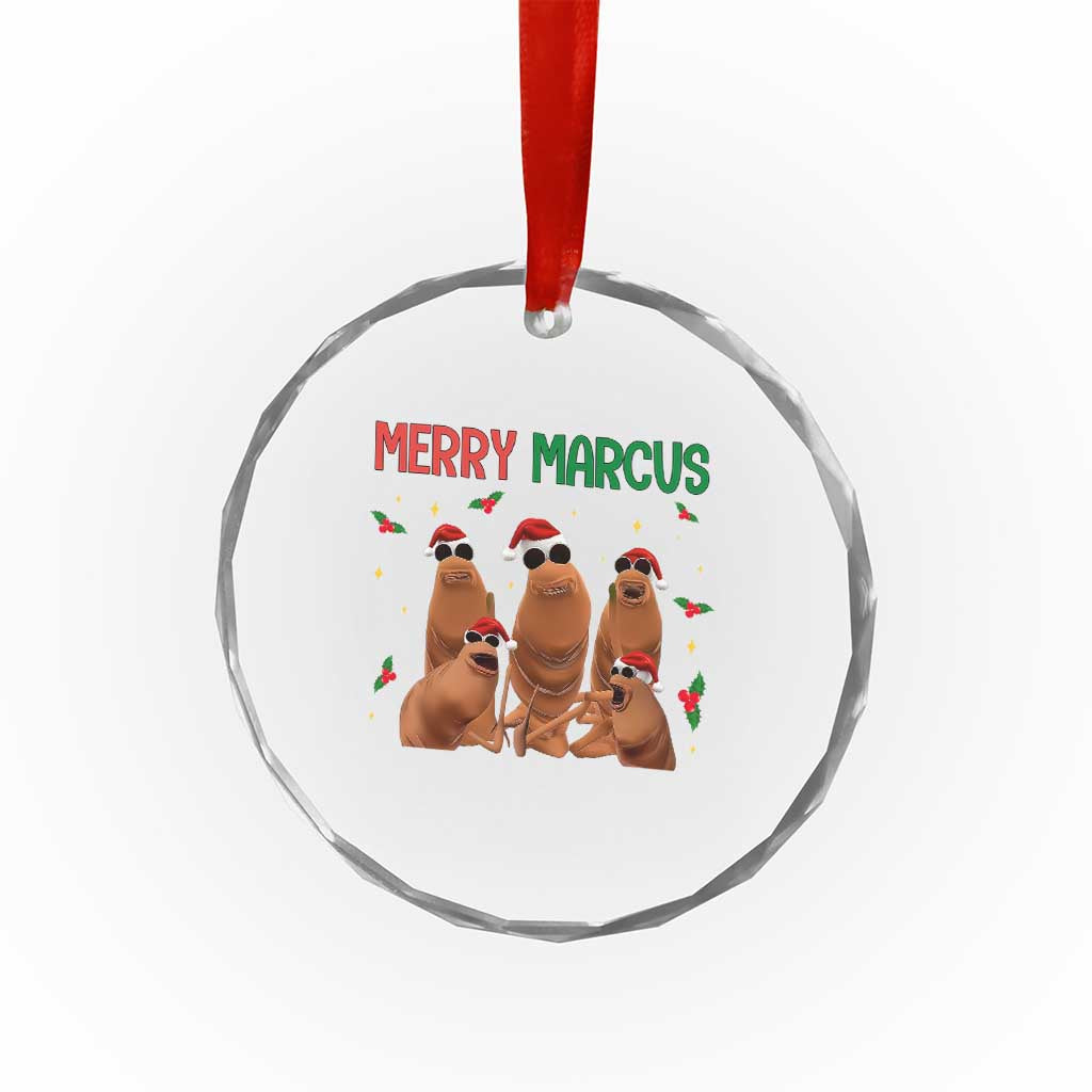 Marcus The Worm Christmas Meme Crystal Glass Ornament Funny Brain Rot Gen Z Xmas - Wonder Print Shop