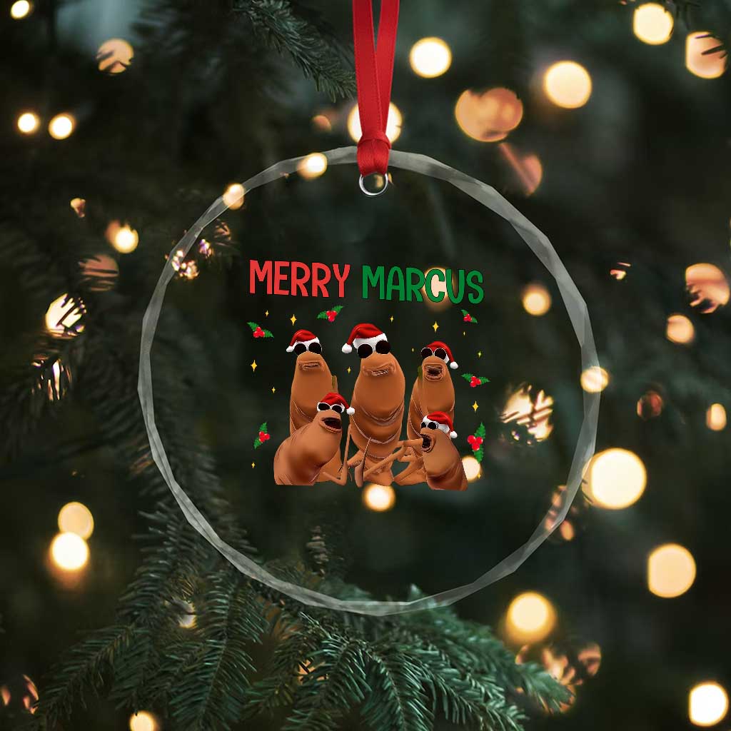 Marcus The Worm Christmas Meme Crystal Glass Ornament Funny Brain Rot Gen Z Xmas - Wonder Print Shop