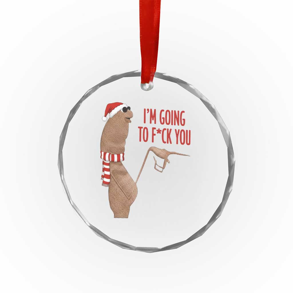 Marcus The Worm Christmas Meme Crystal Glass Ornament I Am Going To Fck You - Wonder Print Shop