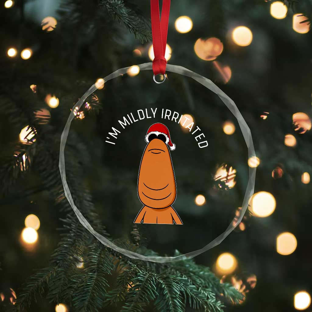 Marcus The Worm Christmas Meme Crystal Glass Ornament I Am Mildly Irritated - Wonder Print Shop