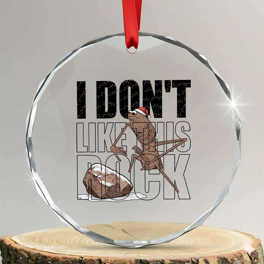 Marcus The Worm Christmas Meme Crystal Glass Ornament I Do Not Like This Rock Xmas - Wonder Print Shop